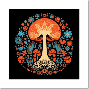 Retro Mushroom Posters and Art